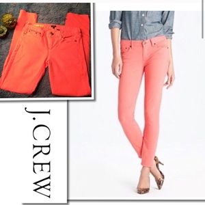 J.Crew Bright Coral Pink Matchstick Jeans 26